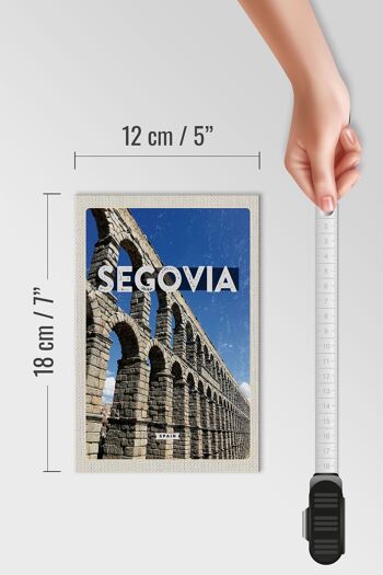 Panneau en bois voyage 12x18 cm Ségovie Espagne décoration aqueducs romains 4