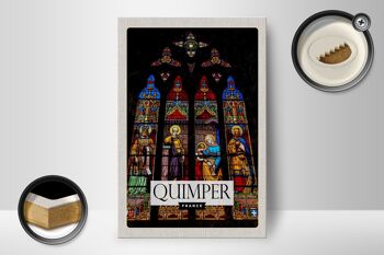 Panneau en bois voyage 12x18cm Décoration Cathédrale Saint Corentin Quimper 2