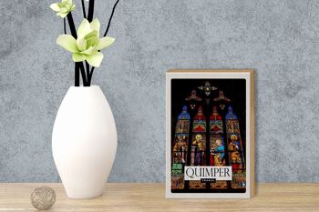 Panneau en bois voyage 12x18cm Décoration Cathédrale Saint Corentin Quimper 3
