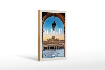 Panneau en bois voyage 12x18 cm Salamanque Espagne architecture cadeau 1