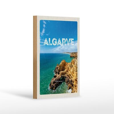 Holzschild Reise 12x18 cm Algarve Portugal Meer Urlaub Dekoration