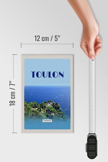 Panneau en bois voyage 12x18 cm Toulon France décoration affiche vacances mer 4