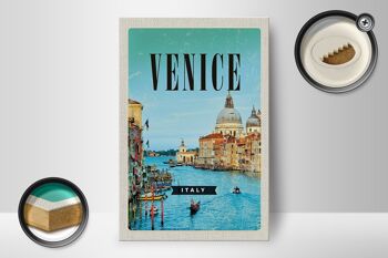 Panneau en bois voyage 12x18 cm Venise Venise Italie décoration de vacances à la mer 2