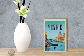 Panneau en bois voyage 12x18 cm Venise Venise Italie décoration de vacances à la mer 3