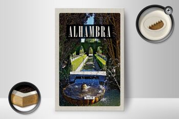 Panneau en bois voyage 12x18 cm Alhambra Espagne Espagne décoration nature 2