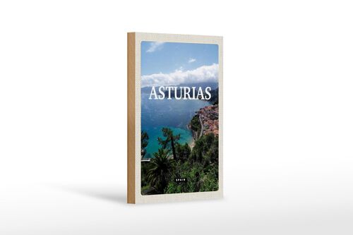 Holzschild Reise 12x18 cm Asturias Spain grüner Diamant Dekoration