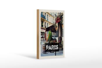Panneau en bois voyage 12x18 cm Paris café destination de voyage affiche cadeau 1