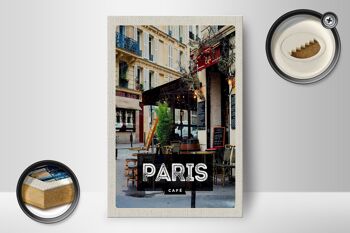Panneau en bois voyage 12x18 cm Paris café destination de voyage affiche cadeau 2