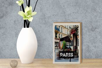 Panneau en bois voyage 12x18 cm Paris café destination de voyage affiche cadeau 3