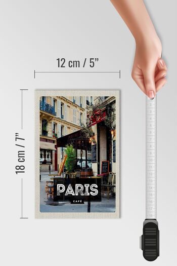 Panneau en bois voyage 12x18 cm Paris café destination de voyage affiche cadeau 4