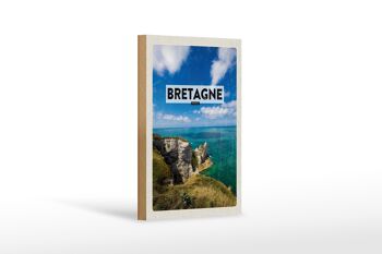 Panneau en bois voyage 12x18cm Bretagne France mer montagnes décoration vacances 1