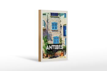 Panneau en bois voyage 12x18cm Antibes France vieille ville destination de voyage décoration 1