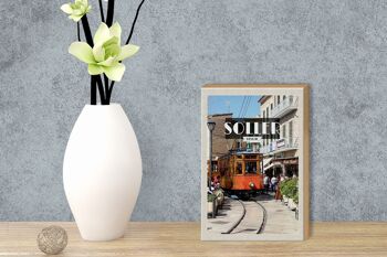 Panneau en bois voyage 12x18 cm Soller Espagne décoration de train en bois à voie étroite 3