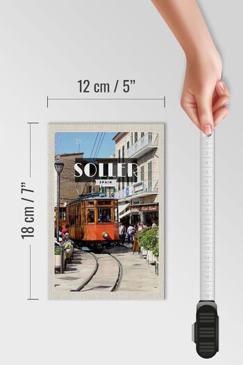 Panneau en bois voyage 12x18 cm Soller Espagne décoration de train en bois à voie étroite 4
