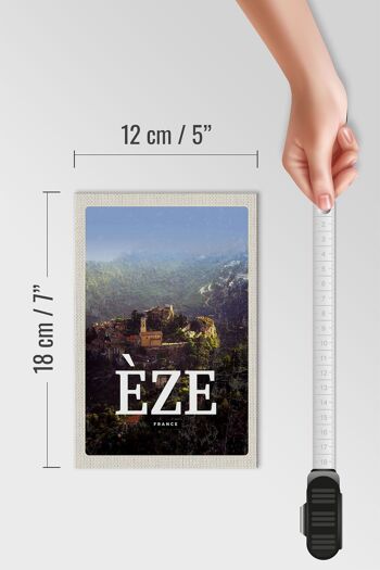Panneau en bois voyage 12x18 cm Eze France plus belles vacances panoramiques 4