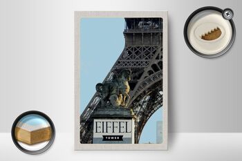 Panneau en bois voyage 12x18cm Tour Eiffel Paris destination voyage tourisme 2
