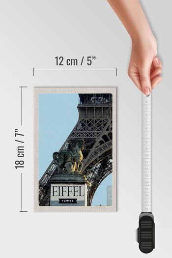 Panneau en bois voyage 12x18cm Tour Eiffel Paris destination voyage tourisme 4
