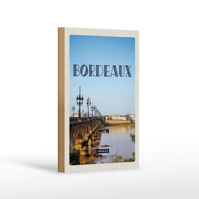 Panneau en bois voyage 12x18 cm Bordeaux France destination voyage cadeau