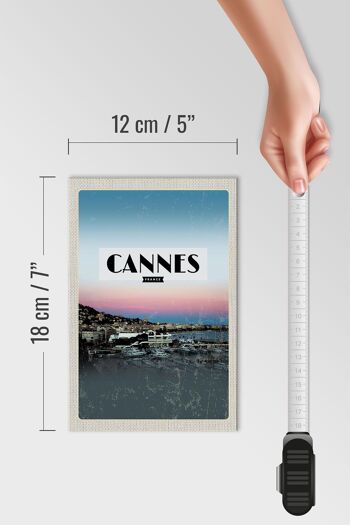 Panneau en bois voyage 12x18 cm Cannes France panorama photo vacances 4
