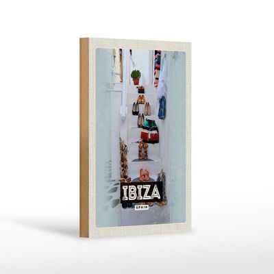 Cartello in legno da viaggio 12x18 cm Ibiza Spagna vacanza mare decorazione regalo