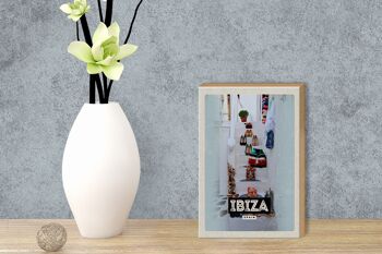 Panneau en bois voyage 12x18 cm Ibiza Espagne vacances mer cadeau décoration 3