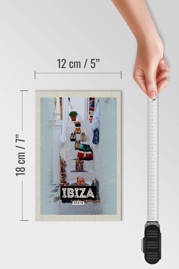 Panneau en bois voyage 12x18 cm Ibiza Espagne vacances mer cadeau décoration 4