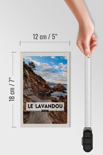 Panneau en bois voyage 12x18 cm Le Lavandou France montagnes mer vacances 4