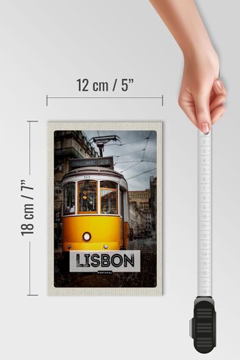 Panneau en bois voyage 12x18 cm décoration tram 28 Lisbonne Portugal 4