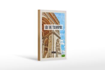 Panneau en bois voyage 12x18 cm Arc de Triomphe Paris décoration destination voyage 1