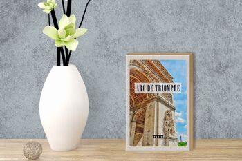 Panneau en bois voyage 12x18 cm Arc de Triomphe Paris décoration destination voyage 3