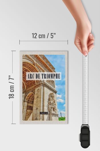 Panneau en bois voyage 12x18 cm Arc de Triomphe Paris décoration destination voyage 4