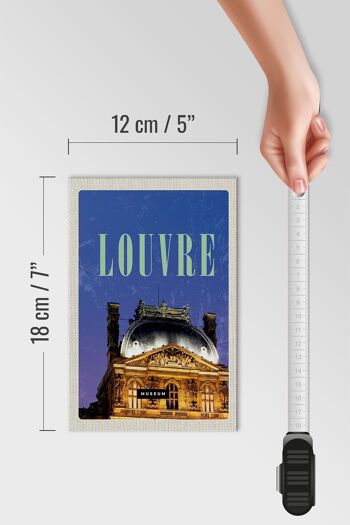 Panneau en bois voyage 12x18 cm Musée du Louvre destination de voyage cadeau décoration 4