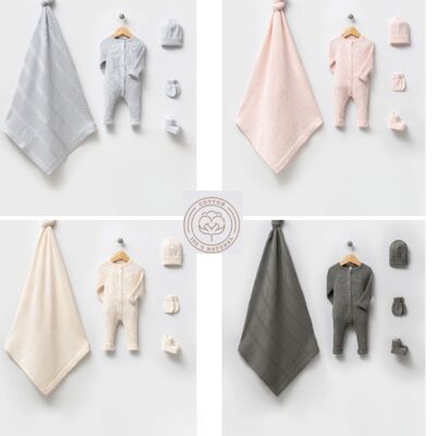 Conjunto de prendas de punto de algodón para bebé de diseño moderno recién nacido % 100 algodón