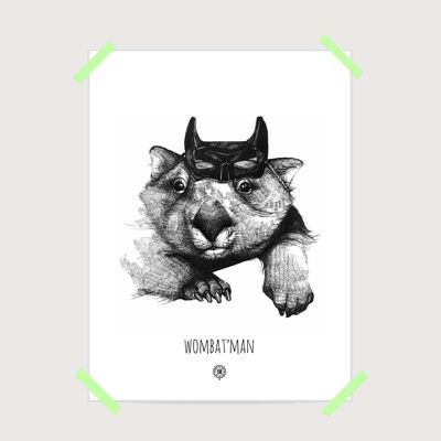 Poster for nursery: Wom 'Bat. Artist: Clémence THIENPONT 20x25