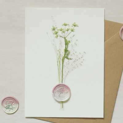 Chervil sealed herbarium • 13×18 cm card • customizable
