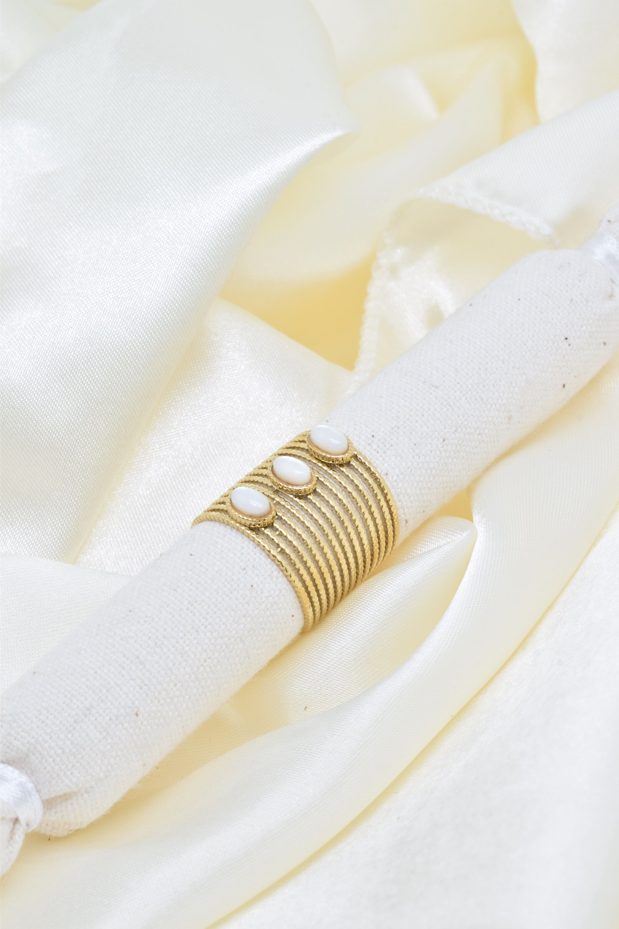 Anello regolabile in madreperla in acciaio inossidabile - BG310099