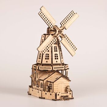 Moulin à vent hollandais, puzzle 3D en bois DIY 2