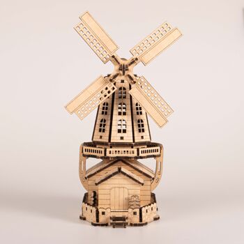 Moulin à vent hollandais, puzzle 3D en bois DIY 3