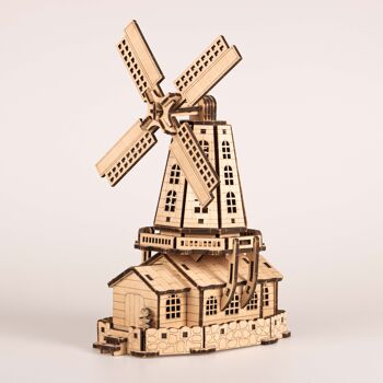 Moulin à vent hollandais, puzzle 3D en bois DIY 4