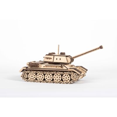Tanque T-34, rompecabezas 3D de madera DIY