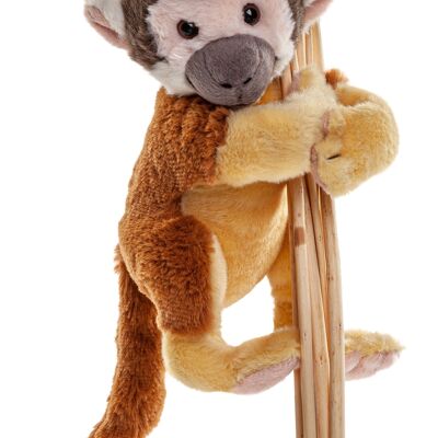 Mono ardilla con brazo de clip - 18 cm (alto) - Palabras clave: animal salvaje exótico, mono, mono araña, clip de brazo, peluche, peluche, peluche, peluche