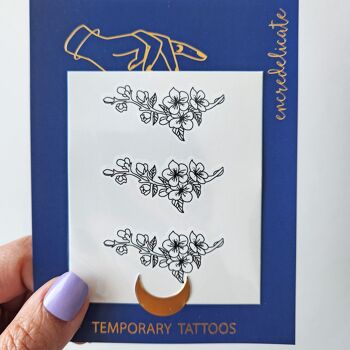 tatouage temporaire fleurs de cerisier (set de 3) 2
