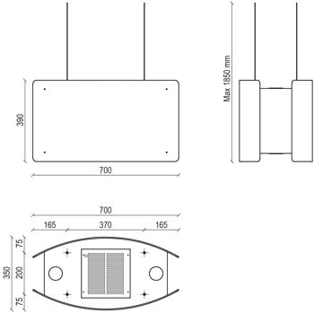 Baraldi Ideal hotte suspendue blanc/inox 800 m3/h 4