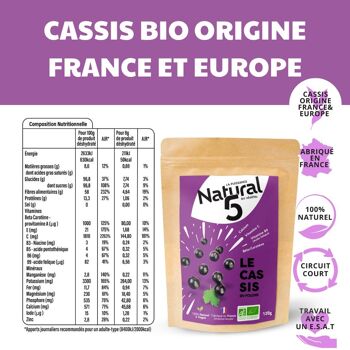 CASSIS POUDRE BIO 120g Anémié, santé de la peau, santé des yeux 5