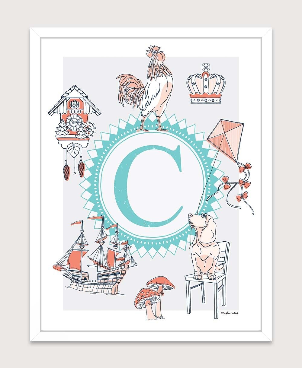 Affiche Alphabet Enfant - Décor Éducatif Pour Chambre Et École