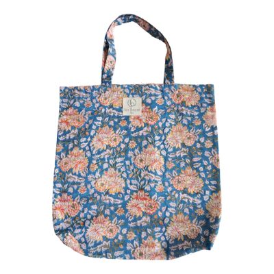 Floral printed cotton tote bag N°52