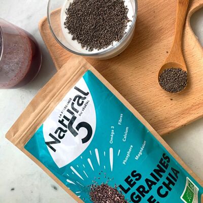 SEMILLAS DE CHIA ORGÁNICA 200g tránsito, control de peso, ricas en fibra, proteínas, hierro, Omega3