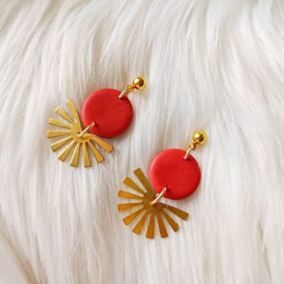 Terracotta Polymer clay earrings - SOLARIS - Minimalist polymer clay earrings