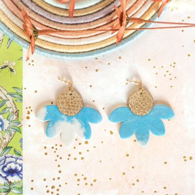 Flora cloud leather earrings