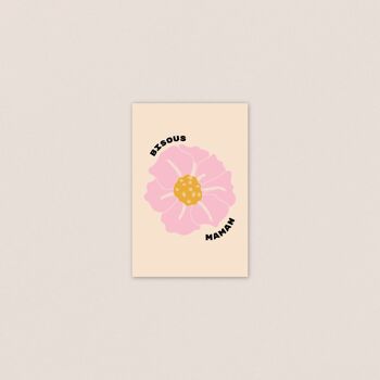 Carte postale Bisous Maman - Carte douce pour sa maman - Carte illustrée - Fête des mères